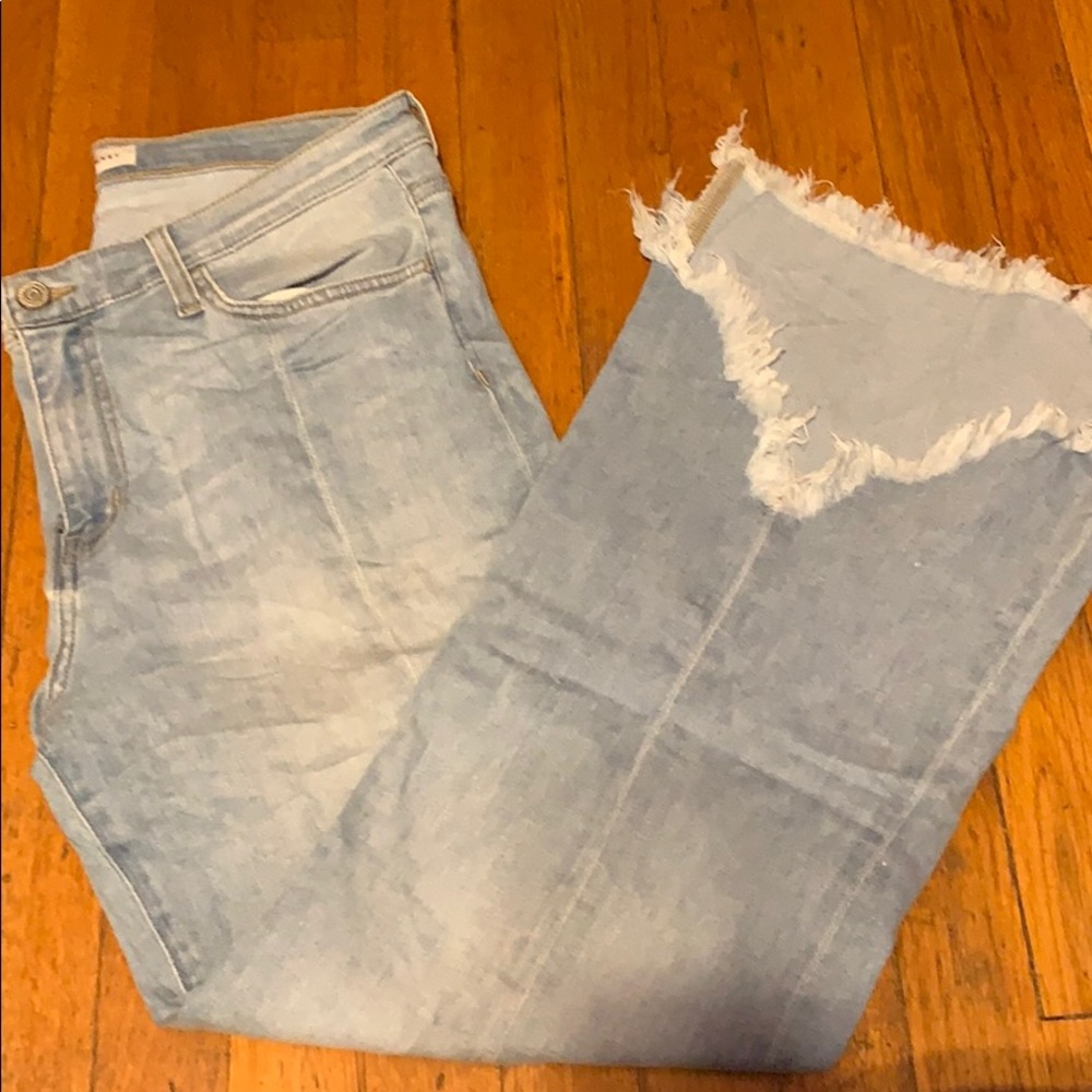 flying monkey fray bell bottom flair jean